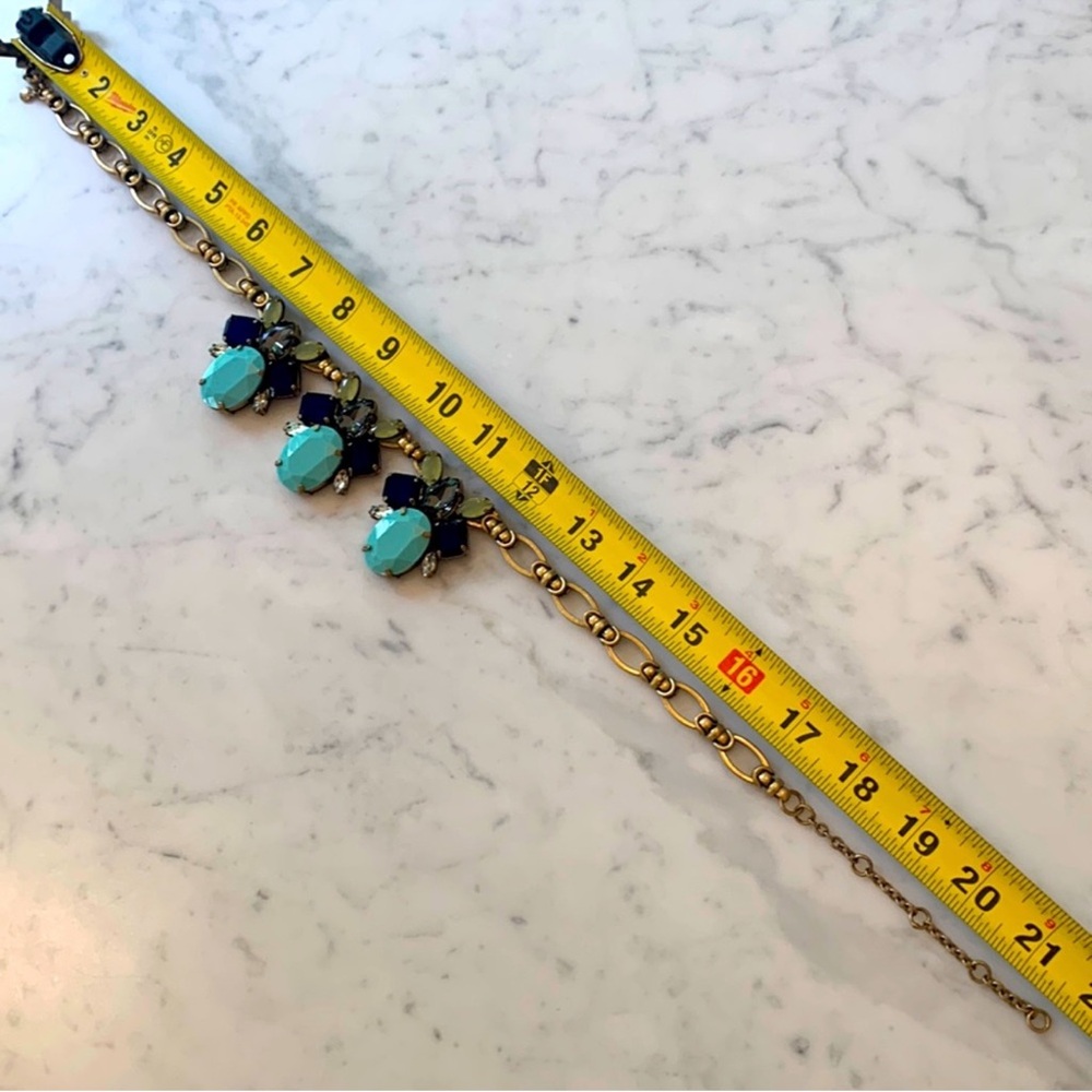 J Crew Necklace Multi Color Faux Gem and Rhinestone 18 inch Statement - Picture 10 of 12